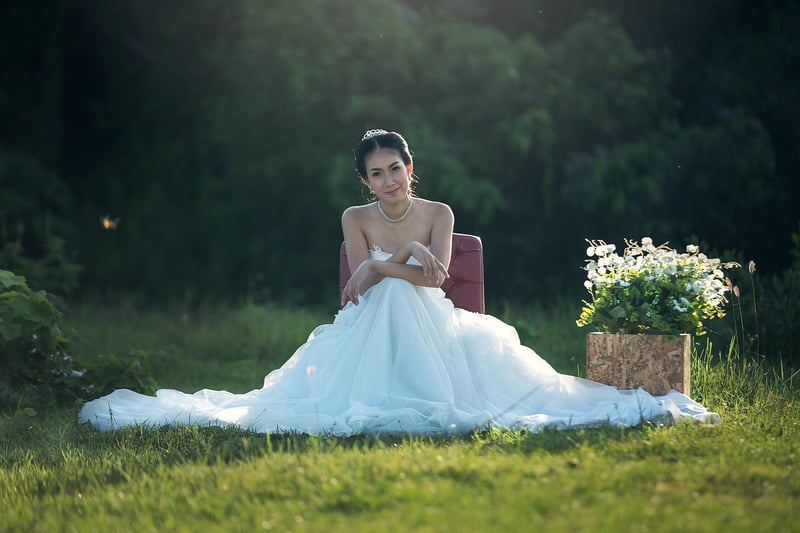 Bride in classic white dress